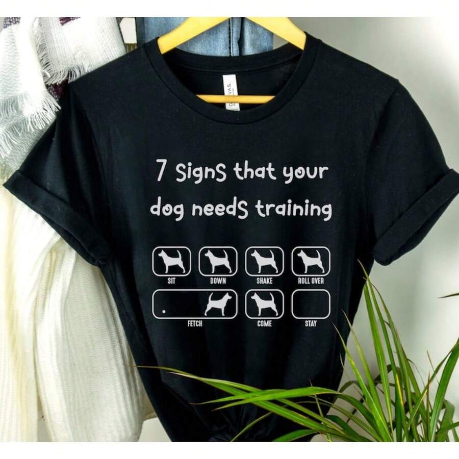 Funny Dog Shirt Womens Clothing Animal Lover T Shirt Gift For Dog Lovers Tee Gifts For Her Funny Shirts Jokes Trainer Training Summer Tees - Black - View 1
