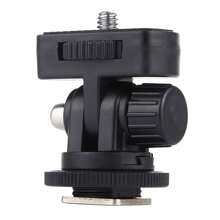 Soporte de zapata fría con abrazadera de tornillo triangular de 1/4", accesorio fotográfico para DSLR, cámara, teléfono inteligente, monitor, visor de ángulo bajo, adaptador de zapata caliente/fría - Negro - Ver 2