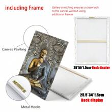 1 幅带框现代抽象黑金佛像壁画，高清印刷图片，佛教客厅卧室书房家居装饰画 - 彩色 - 查看 5