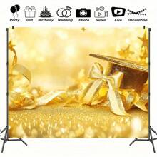 The Polyester Fabric Banner For Graduation Celebration Is Perfect As A Photography Background And Party Decoration. Suitable For Classrooms, Living Rooms, And Bedrooms As An Elegant Background For Party Supplies.