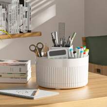 1pc Desktop Rotating Cosmetic Brush Holder, For Storage Of Eye Shadow, Lipstick And Brushes, Easy To Access Small Tools, Knives, Eyebrow Pencils, Razors, Office Stationery, Etc. It Is A Multifunctional Rotating Holder For Household Use And Organizing Cosmetics, Great As An Accessory Or Fun Gift.,For Holiday Beach, Bathroom Collection, Bedroom Collection, Large Capacity