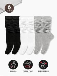 3/4/6/8 Pairs Women's Multifunctional Comfortable Black, White, Gray Faux Leather Socks, Foldable, Size: (36~39) (39~42) - Multicolor - View 17