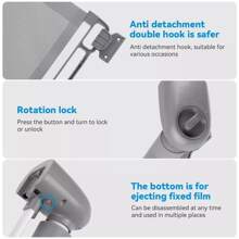 140*86CM Retractable Gate, Stair Gate Roll For Dogs And Cats, Extendable Barrier Gate, Folding Pet Dog Stair Gates Isolatio - Grey - View 4