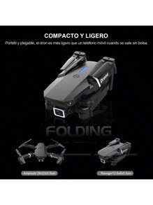 Nuevo E88(3 pilas) RC Drone 4K Professinal Con 1080P Gran Angular Doble HD Cámara Plegable RC Helicóptero WIFI FPV Altura Hold - Negro - Ver 9