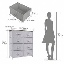Commode à 8 tiroirs en tissu, meuble de rangement pour chambre, cadre en métal, pour canapé, salon, gris foncé