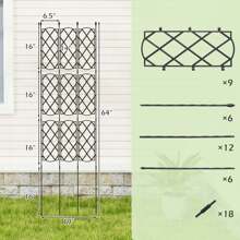 Lifezeal 1/2 PCS 58" X 73" Garden Trellis For Climbing Plants Rustproof Metal Plant Support Frame