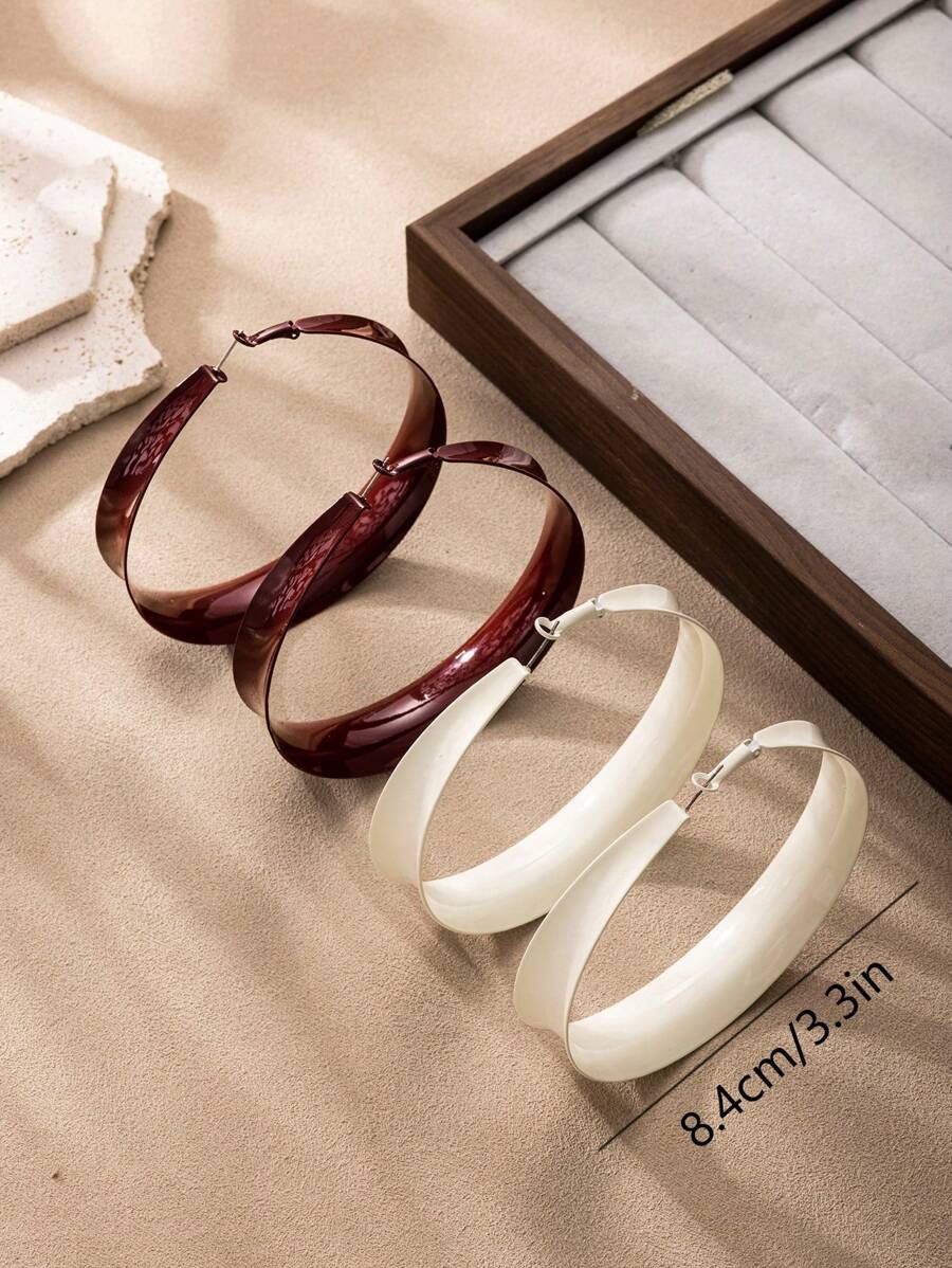 1pc European And American Fashion Plain Court Earrings, Suitable For Women's Daily Wear