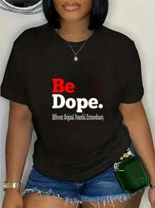 100% Cotton Casual Tshirt Be Dope. Different. Original. Peaceful. Extraordinary Shirt T-Shirt - màu đen - Xem 1