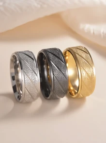 nkeybbon 1 Pc Custom 8MM Men's Sand Twill Frosted Ring Stainless Steel For Women Men Personalized Jewelry Birthday Party Anniversary Valentine's Day Jewellery Gift Name Word Engrave