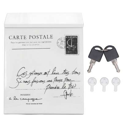 Buzón de Hierro, Buzón Creativo Montado en la Pared Ampliamente Utilizado Cerrado con 2 Llaves para el Hogar (Letras Pequeñas en Beige)