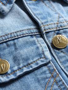 Men's Denim Vest Sleeveless Jacket Slim Fit Vintage Casual Ripped Summer Jean Vest For Men - 淺藍色 - 查看 4