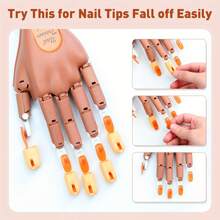 Acrylic Nail Practice Hands With 100 Nail Tips, Flexible Training Hands, Professional Nail Art Hand Tools, Adjustable False Finger Nails For DIY Manicure