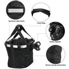 1pc Bicycle Front Basket Pet Carrier Bag 2-In-1 Detachable Mountain Bike Handlebar Hanging Foldable Luggage Bag, Load Capacity 5kg - Multicolor - View 4