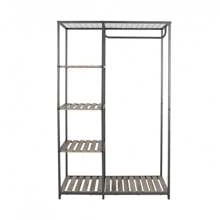 Gray Wood And Metal Garment Rackbedroom,Organizer,Organiser,Home Storage,White T Shirt Women,Black Pants Women,Ladies Winter Clothes,Dress,Winter Clothes For Ladies,Elegant Woman Dresses,White Shirt For Ladies,Long Sleeve,White Jumpsuit For Women,Spring Dresses For Women,Spring Outfits For Women,Spring,Spring Clothes,Minimalist,Summer Tops - Grey - View 4