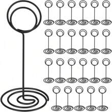 24 Pcs Black Party Centerpiece Table Number Holder Card Holder Wire Photo Holder Picture Name Menu Holder Memo Card Holder For Wedding Reception Anniversary Birthday