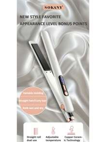 SOKANY1928 陶瓷直板夹，带液晶显示屏，可调节温度，三合一美发器，集直发、卷发和吹风功能于一体 - 英規插(220-240V) - 查看 3