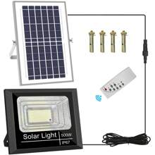100W Reflector Led Con Panel Solar Ip67 Control Luz Blanca Color De La Luz Blanco Frío 9v