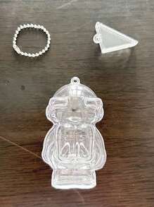 1 pièce Porte-clés pendentif en acrylique de figurine d'astronaute MOLLY avec insert de poupée - coque de protection transparente, accessoire de sac pour Pâques, Thanksgiving, Noël, Halloween, Nouvel An (poupée non incluse)
