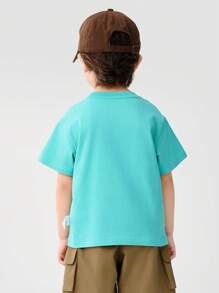Balabala Young Boys Quick-Dry Short-Sleeve T-Shirt, Boys' & Girls' 2025 Summer - Blue-green - View 4