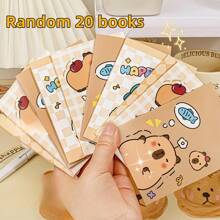 20 piezas/10 piezas Cuaderno mini de dibujos animados, libreta de notas portátil con lindo carpincho para estudiantes, útiles escolares, de vuelta a la escuela - Unitalla - Ver 10
