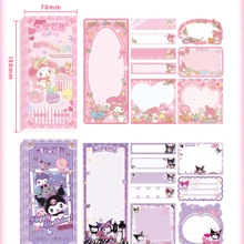 Sanrio 1pack 180 Self-Adhesive Sticky Notes, - Cute Cartoon Sticky Note Pads For Planners And Organizers, Rectangular, Sanrio Kuromi My Melody Cinnamoroll Pochacco Official Licensed Merchandise