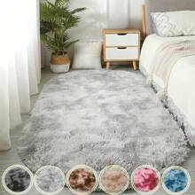 1 Pc Thickening Soft Tie-Dyed Oval Plush Carpet, Made Of Soft Polyester Material, Skin-Friendly Thickened Sponge, Durable And Easy To Clean, Indoor Decorative Carpet, Suitable For Bedroom Living Room, Sofa, Bedside, Game Room, Sun Room