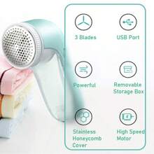 NetHong Electric Lint Remover Clothes Lint Shaver Epilator USB Plug-In Portable Operated - Green - View 5