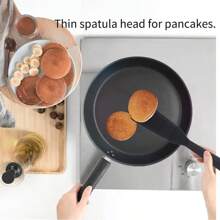 Espátula de silicona para tortilla de huevo, crepé, Brownie, juego de espátula de goma fina para utensilios de cocina antiadherentes, 1. Z13B - Negro - Ver 5