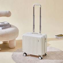 18 Inch Mini Luggage Carry-On Suitcase With 4 Wheels, Combination Lock, Travel Case Bag For School School Accessories School Stuff - White - View 2