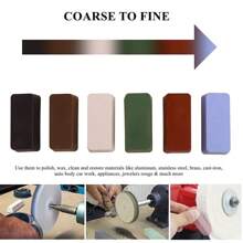Metal Polishing Buffing Compound Sets 24oz 6Pcs (4oz Each) Polish Rouge For Aluminum Stainless Steel Jewelry From Course To Fine Polish Compound Bar - Multicolor - View 4