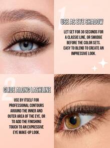 Misslyn Waterproof Colored Eyeliner Pencil, Long-Lasting Color, Smooth & Creamy Texture, Available In Matte, Pearl, And Glitter Finishes, Easy To Create Bold & Precise Lines, Can Be Sharpened With A Pencil Sharpener, Smudge-Proof, Waterproof, Long-Lasting, Sweat-Resistant - 01 Màu nâu lung linh - Xem 7