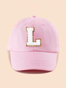 1pc Pink Letter Patch Baseball Cap, 8-16 Years Old Girls Snapback Hat, Suitable For Spring, Summer, Autumn, Winter, Party Decoration Headwear - Pink - View 51