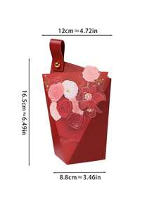 5pcs Niche Creative Floral Bouquet European Style Wedding Favor Boxes, High-End Engagement/Marriage Return Gifts Boxes For Lipstick, Necklace, Small Items