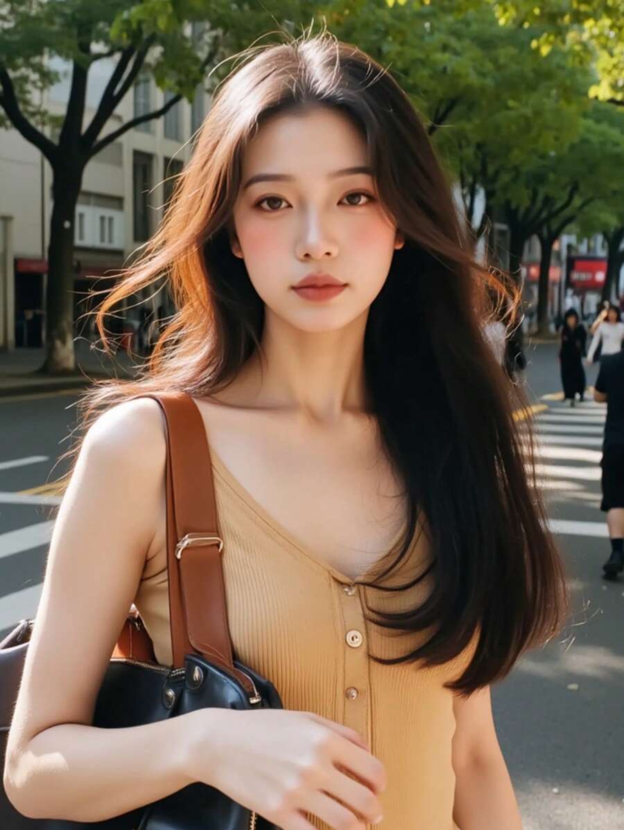 real me. 一片式直发夹式真人发接发 100% 真人发 5 发夹 S4# 棕色 女士 - S4 - 查看 1