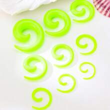 9 piezas de túneles de oreja en forma de caracol, 5 colores, perforaciones de calibre de oreja personalizadas de múltiples tamaños - 9 piezas expansor de orejas de caracol - Ver 4