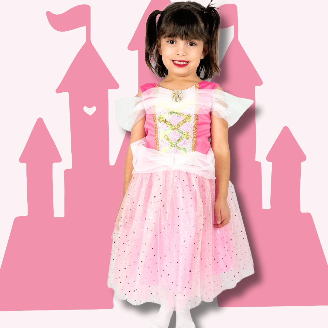 Vestido de princesa Rosa - Rosa - Ver 1