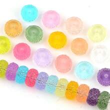 12mm 20/50/100pcs Pack Mix Colorful Color Stock Resin Flat Rhinestone Spacer Rondelles Beads For Beadable Pen Keychain Fashion Chunky Necklace Bracelet DIY Jewelry Making