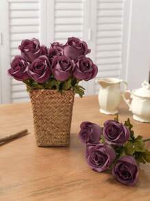 1 Bunch Of Simulation Roses Spring Home Living Room Bedroom Table Scene Party Decoration Shooting Hand Bouquet
