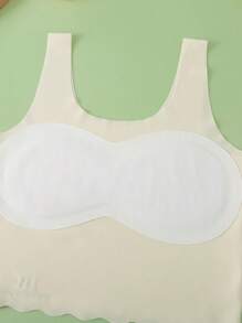 8-12 Years Old Girls Casual Sports Bralette Underwear, Breathable & Anti-Slip For Schoolgirls, Tween Girl Teenager Summer Camisole - Apricot - View 3