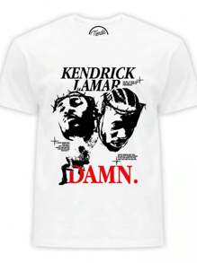 El álbum Damn de Kendrick Lamar Camiseta Tejido Transpirable 220g Algodón Pesado - Blanco - Ver 1
