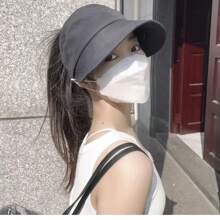 1 pieza Visera de sol con Top abierta, diseño de tela de red anti-UV de verano, protector facial elegante, apto para usar mascarillas