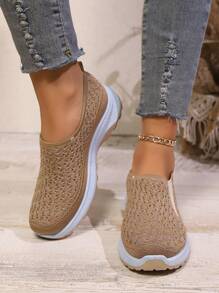 New Spring Autumn Mesh Slip-On Shoes, Comfortable Breathable Casual Versatile Shoes For Middle-Aged And Elderly Women