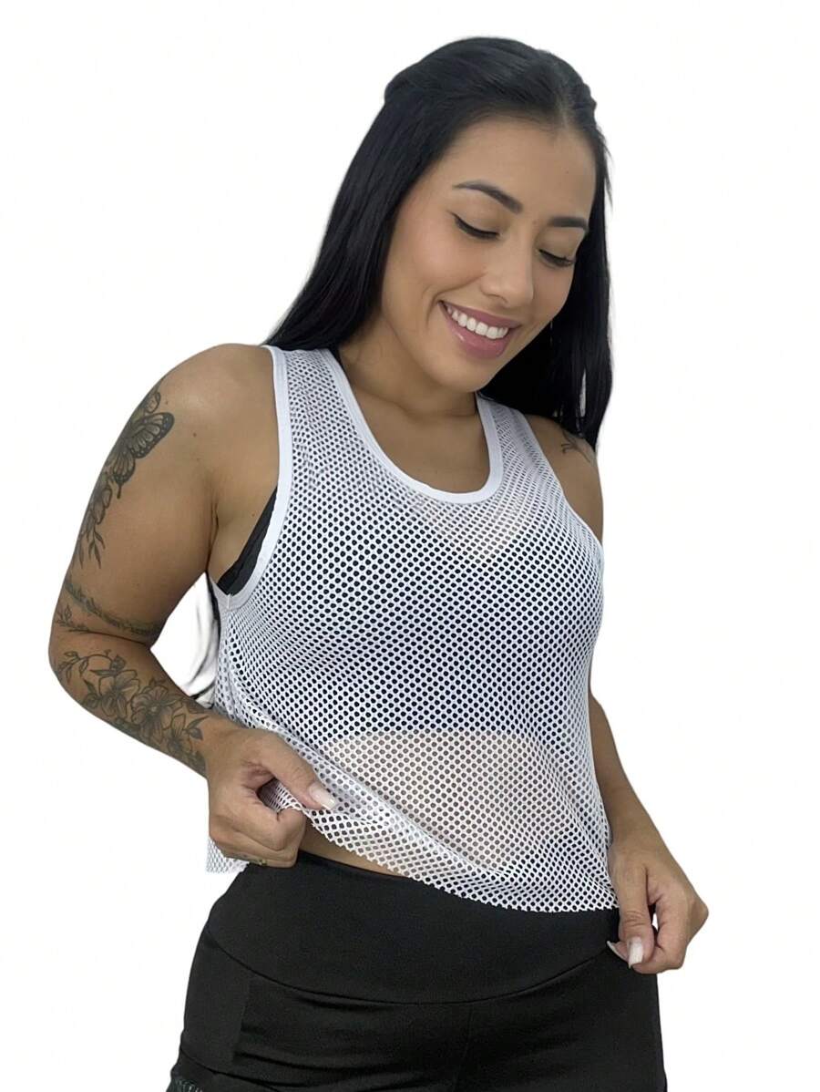 Women Sports Tees & Tanks - 白色 - 查看 1