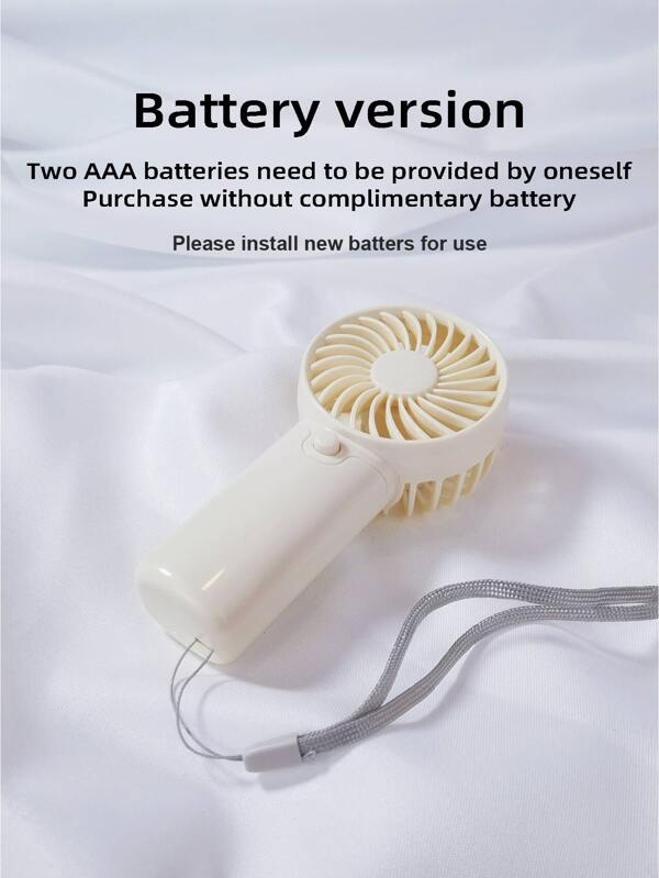 1 pièce Mini ventilateur portable à main (piles non incluses), avec accessoire de cordon, pour la rentrée scolaire