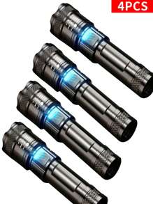 1 件 LED 户外伸缩聚焦强力手电筒，便携式手持，带变焦的超亮手电筒，USB Type-C 快速充电，防水灯笼电筒，内置 18650 电池，IPX7 防水，实时电池显示，多种模式，户外露营远足必备，日常通勤照明工具，圣诞节、万圣节、节日灯饰装饰必需品 - 多功能手電筒 - 查看 15