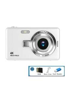 2.4" Digital Camera: 50MP, 16X Digital Zoom, Compact Digital Camera, Great Christmas Gift - White + Card Reader - View 14