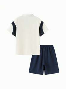 Balabala 男童短袖套装，2025年夏季两件套轻便服装