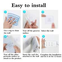 Powerful No Drilling Adhesive Hooks - 5 Pairs Multi-Functional Bathroom And Kitchen Waterproof Household Wall Hanging Mobile Utility Hooks With No Trace