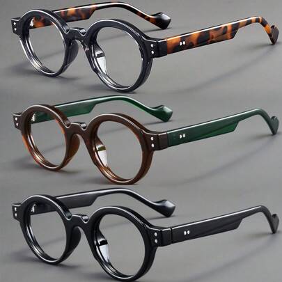 Retro Style Oversized Circular Reading Glasses With PC Frame And Lenses For Men And Women Reading Glasses