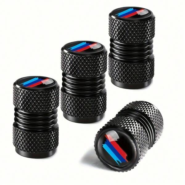 4-pack aluminiumlegering ventieldopjes voor banden, universeel geschikt voor auto's, motorfietsen, fietsen, roestvrije en stofdichte metalen ventieldopjes, compatibel met meerdere voertuigmodellen